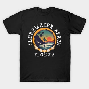 Clearwater Beach - Florida (with White Lettering) T-Shirt